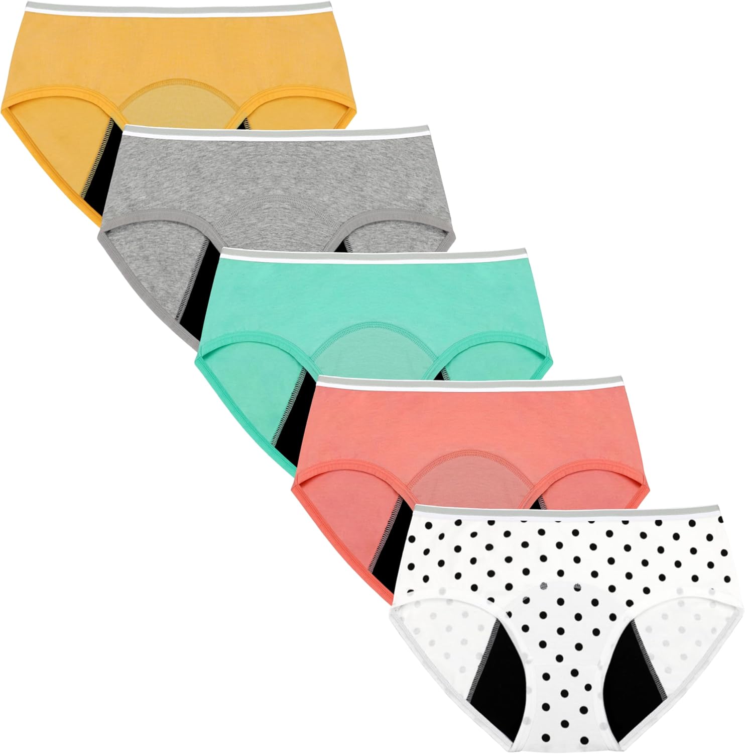 Teen Girls Period Panties For Heavy Flow High Absorbency First Period Starter Underwear Menstrual Leakproof Briefs