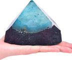 CNYANFEI Agate Stone Wand Irregular Crystal Column Dyed Teal Agate Tower 1.7-2.2 Lbs for Meditation Reiki Home Decor