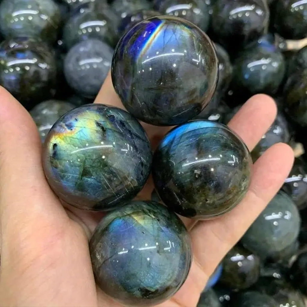 Natural Labradorite Crystal Sphere 50-60mm Polished Healing Stone Ball Moonstone Fengshui Decor Reiki Energy Chakra Home Decoration Gift