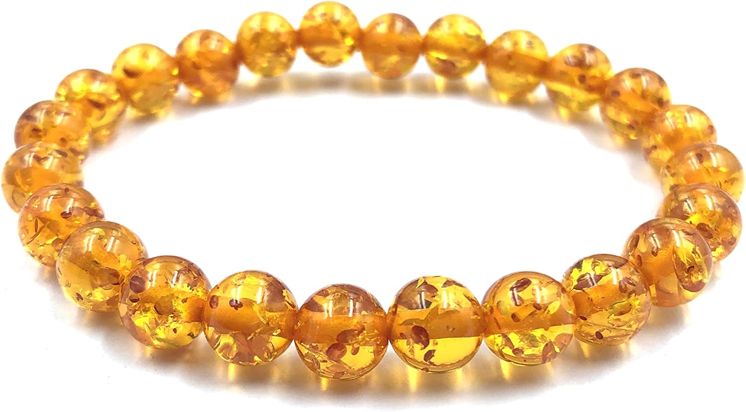 AAA Natural "BALTIC AMBER A " Gemstone 8mm Round Beaded Stretchable Bracelet ,Gift for Men & Women,Designer Bracelet,Couple Bracelet, Bye Bye Anxiety Bracelet, Unisex Bracelet