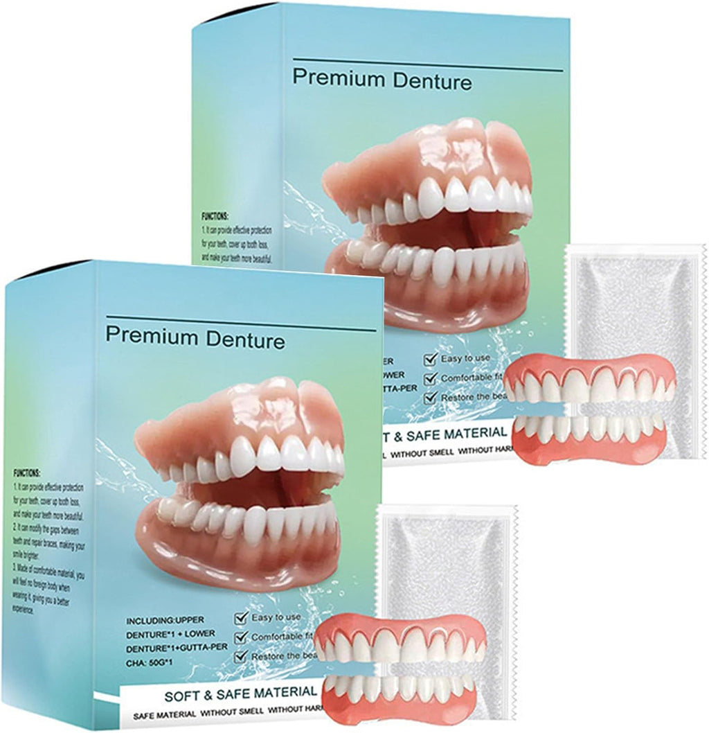 Silicone Full Denture Set, Moldable Dentures, Premium Dentures, Silicone Reline Denture Set, Denture Silicone Reline Kit (2)