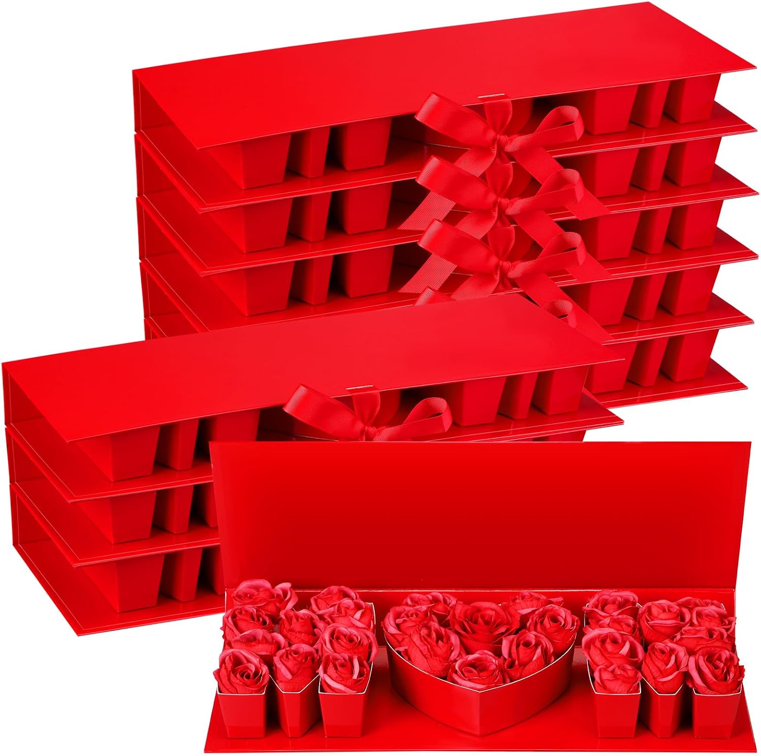 8 Pieces Mother's Day Flower Mom Boxes for Arrangements Empty Mom Letter Shaped Gift Boxes for Floral Treat Chocolate Strawberry Packaging DIY Craft(Red)