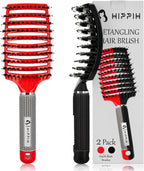 Voremy Magical Brush Detangler 2 Pack, HIPPIH Anti-Static Detangling Brush for Curly Thick Hair, No Pull Hair Brush for Women, Men, Kids, Ultra Detangler Can Add Shine and Smoothing Hair