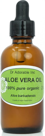 Dr Adorable - Aloe Vera Oil - Pure Natural - 2 oz Amber Glass Bottle with Glass Dropper