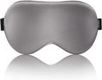 THXSILK Sleep Mask 100% 19 Momme Pure Mulberry Silk Super Smooth Cooling Sleep Eye Mask Blackout for Women/Man/Kids Eye Cover with Wide Head Strap Good Night Sleep Comfortable Travel and Nap, Grey