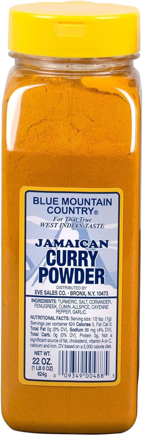 Blue Mountain Country Jamaican Curry Powder – 22 oz Shaker Bottle | Authentic West Indian Curry Spice Blend for Meat, Seafood, Vegetables & More