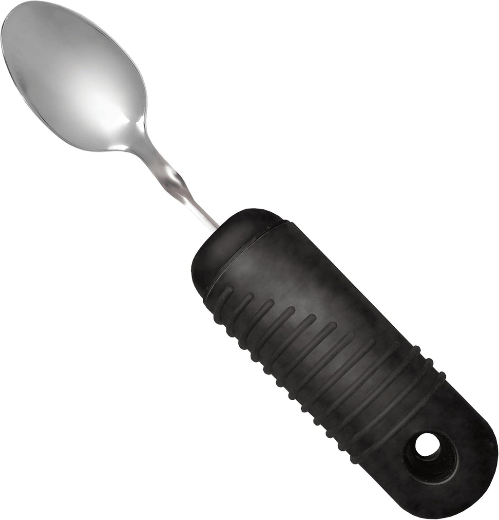 Rehabilitation Advantage Easy Grip Teaspoon with Built-up Handle, Black 3.2 Oz