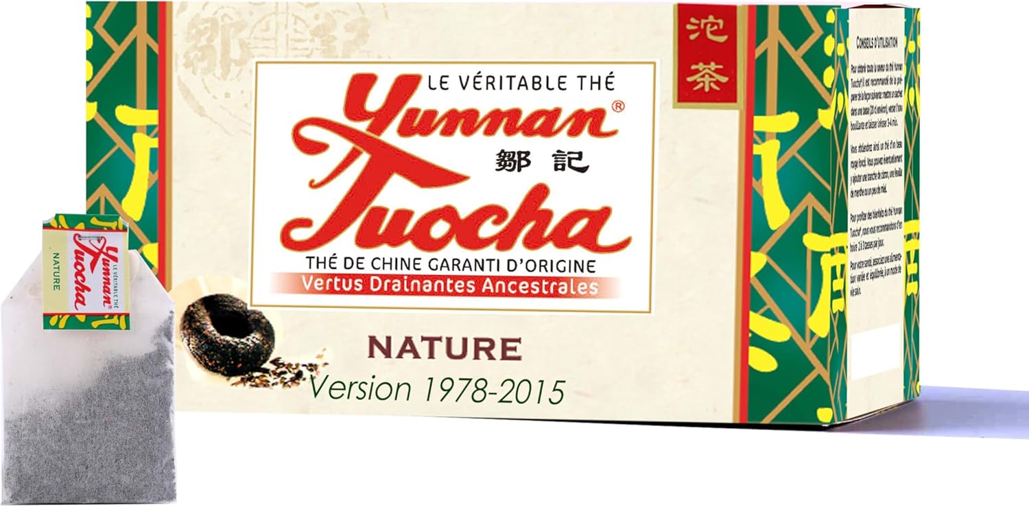 Yunnan Tuocha® - Nature Tuocha Tea - 30 Sachets (Pack of 1 Box x 30) - 60g - Guaranteed Origin Chinese Tea (Version 1978-2015)