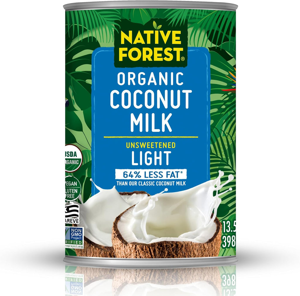 Native Forest Organic Light Coconut Milk - Canned Organic Coconut Milk, Unsweetened - 13.5 Fl Oz (Pack of 12)
