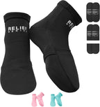 Relief Genius Cold Therapy Socks with Reusable Gel ice Packs - Achieve Relief from Sprains, Muscle Pain, Bruises, Swelling, Edema, Chemotherapy, Arthritis, Post Partum Foot (Black, Large)