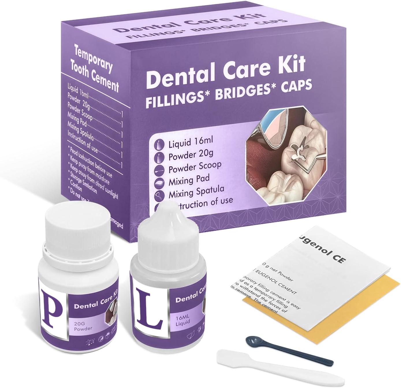 Tooth Repair Kit, Chipped or Missing Teeth, Temporary and Permanent Tooth Filling and Crown Fixing at Home