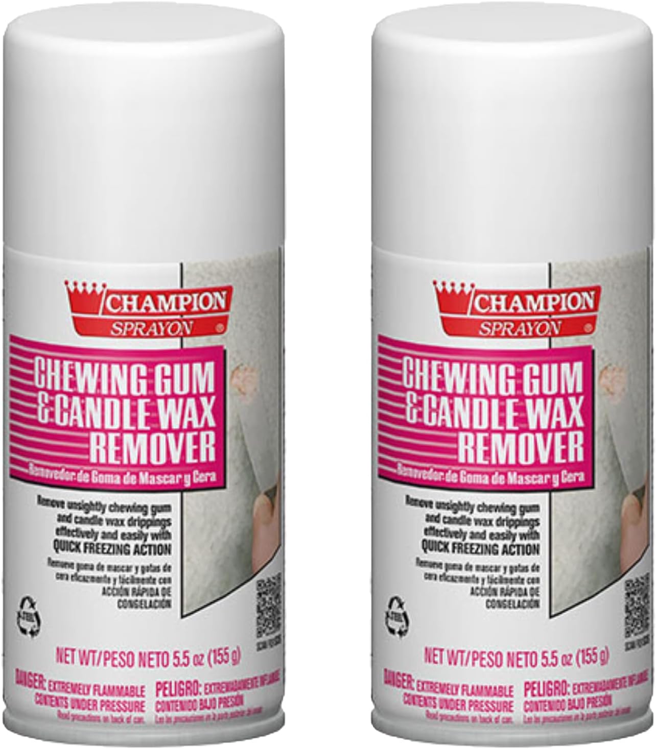 Champion Sprayon Chewing Gum & Candle Wax Remover 5.5 oz. 2 count.