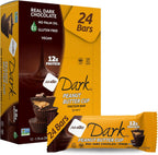 NuGo Dark Chocolate Peanut Butter Cup, 12g Protein Bar, Vegan, Gluten Free, Non-GMO, Kosher Pareve, 24 Count