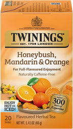 Twinings of London Honeybush, Mandarin, and Orange Herbal Tea Bags, 20 Count