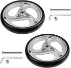 Semetall 8" Walker Wheels, 2PCS Anti-Slip Rubber Replacement Wheels for Rollators, Wheelchairs & Strollers