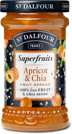 St. Dalfour Superfruits Apricot & Chia Fruit Spread - 6 oz - 100% from Fruit, Gluten-Free, No Artificial Ingredients, Non-GMO, All Natural, Made in France