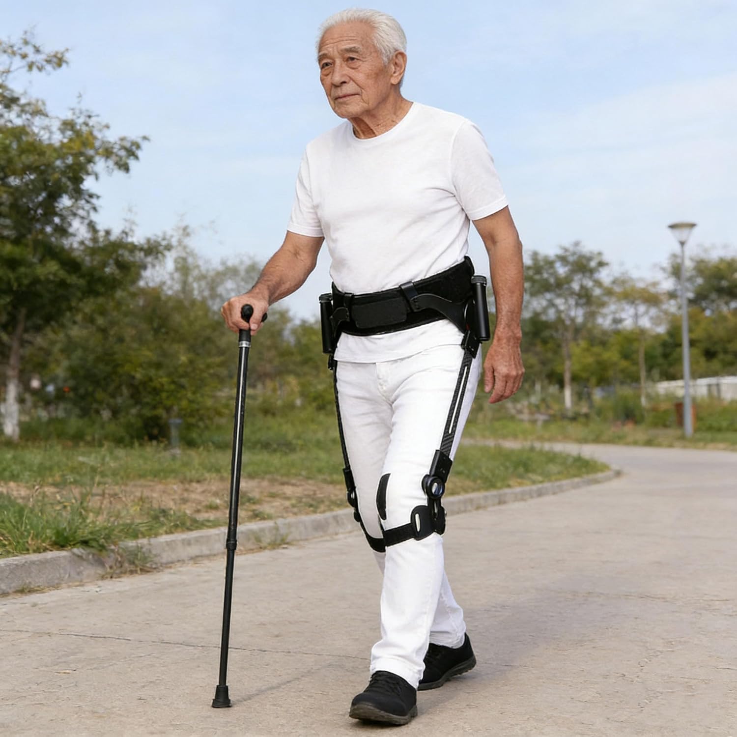 Bionic Body Power Walking Aids,Portable Mobility Upright Walker Walking Aid Lifting Adjustable Walking Aid,3 Levels of Adjustable Strength Left Leg Medium (Left Leg, Medium)