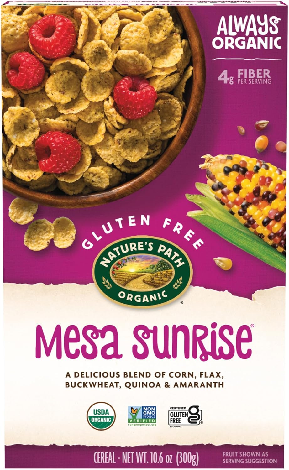 Nature's Path Organic Mesa Sunrise Cereal, 10.6 oz (Pack of 1), Flax Seeds, Quinoa, Amaranth, Gluten Free