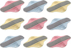 Reusable Cloth Period Pads for Women - 6 Pack Heavy Flow Absorbent with Leak-Proof Layer, Washable Menstrual Pads with Wings, Soft Breathable Cotton Liners for Day & Night Use (Multicolor)
