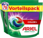 Ariel All-in-1 detergent, liquid detergent capsules 76 washing machines, Color, strong stain removal from the first wash