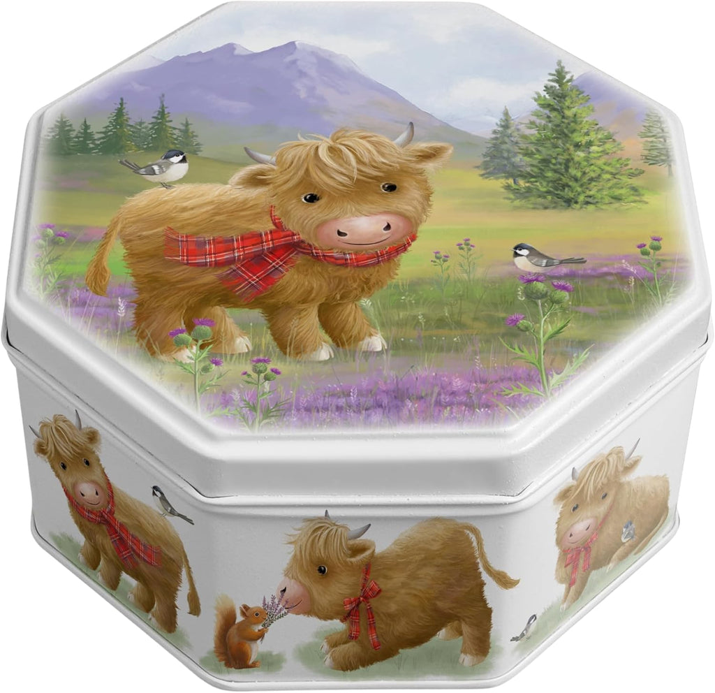 Campbells Shortbread Petticoat Tails Cookies Tin 4.1 Oz (115g) - Cute Highland Cow Decorative Tin with Pure Butter Scottish Shortbread Cookies from Scotland, British Tea Biscuits Gift, Scottish Snacks
