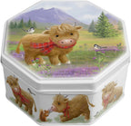 Campbells Shortbread Petticoat Tails Cookies Tin 4.1 Oz (115g) - Cute Highland Cow Decorative Tin with Pure Butter Scottish Shortbread Cookies from Scotland, British Tea Biscuits Gift, Scottish Snacks