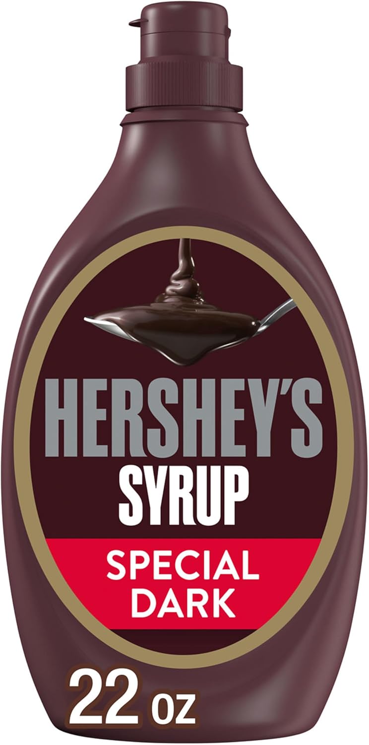 HERSHEY'S SPECIAL DARK Mildly Sweet Chocolate Syrup Bottle, 22 oz