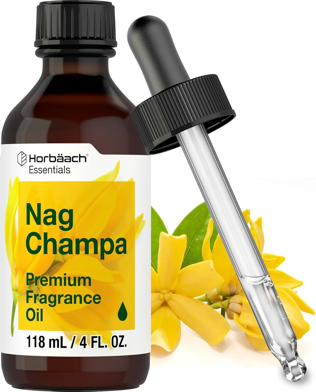 Horbäach Nag Champa Fragrance Oil | 4 fl oz (118ml) | Premium Grade | for Diffusers, Candle and Soap Making, DIY Projects & More