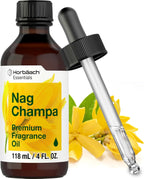 Horbäach Nag Champa Fragrance Oil | 4 fl oz (118ml) | Premium Grade | for Diffusers, Candle and Soap Making, DIY Projects & More
