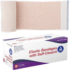 Dynarex Elastic Bandages with Self-Closure, 4" x 5 yds, Provides Compression for Injuries, Made from Polyester, Cotton, and Spandex, Non-Sterile and Latex-Free, 10 Rolls of Dynarex Elastic Bandages