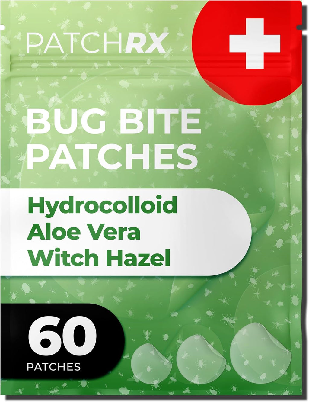 Bug Bite Patches (60 Pack) Mosquito Bite Itch Relief for Kids (Hydrocolloid, Aloe Vera & Witch Hazel, Mosquito Patches for Skin, Bug Bite Itch Relief Stickers for Insect Bites (Skin Friendly)