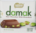 Nestle Damak Milk Chocolate with Pistachio 80g Bar Pack, 3 Count - Halal - Made in Turkey