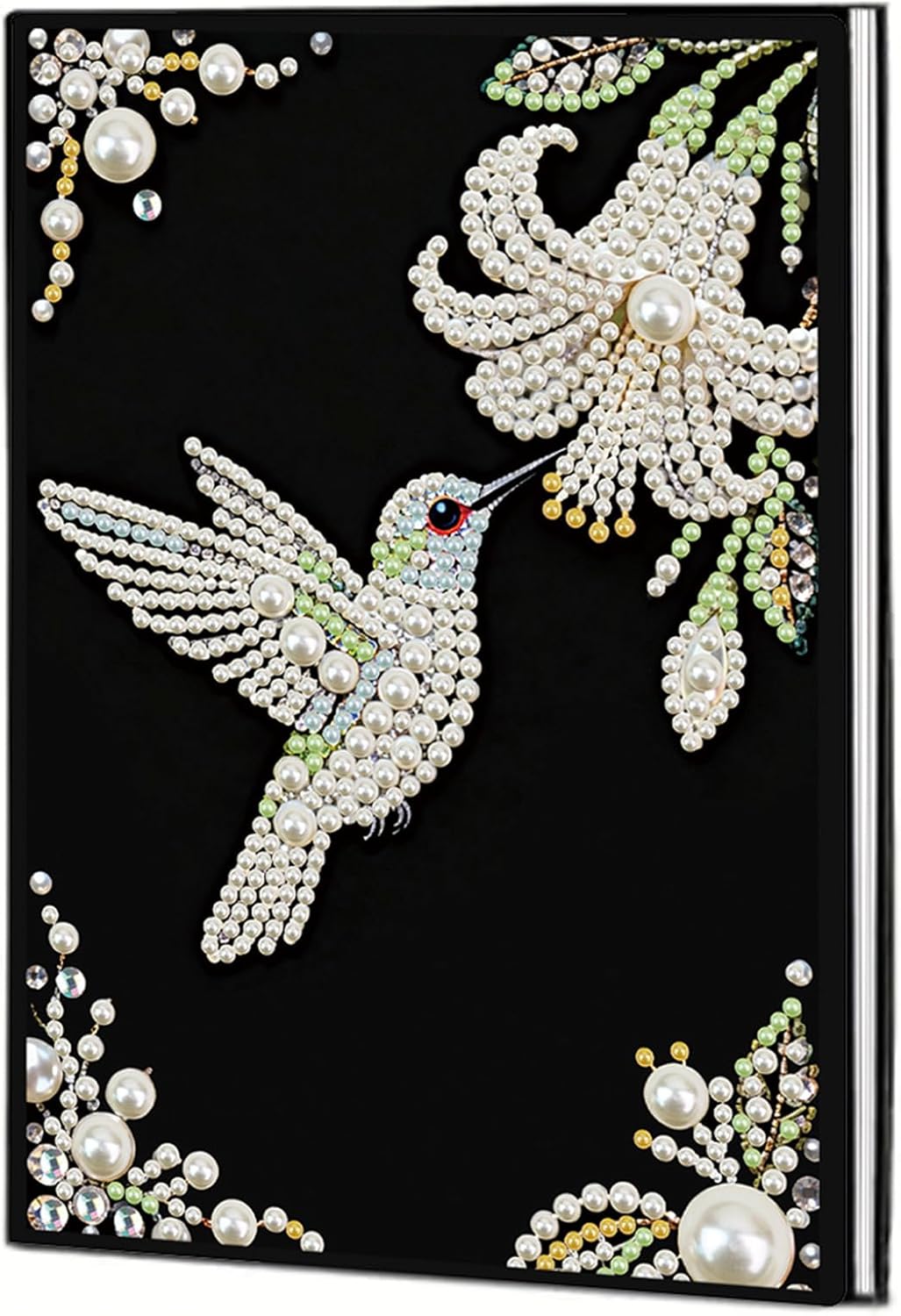 FRANDEK Pearl Painting Notebook Kit, Bird Flower A5 DIY Journal with 50 Blank Pages, Diamond Gem Art Cover With Waterproof Canvas, Beginner Craft Set with Full Tools for Adults