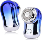 Mini Travel Electric Shaver, Portable Pocket Size Rechargeable Shaving Razor Lightweight Razor with Battery Power Display Wet & Dry Rotary for Teen Office Business(Gradient Blue)