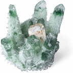 Green Phantom Quartz Crystal Cluster, Raw Stone Geode,Citrine Feng Shui Ornament for Garden Home Decor,500~600g