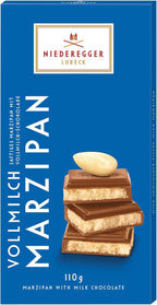 Niederegger Marzipan Tafel Classic Whole Milk 110g Stuffed milk chocolate with marzipan (50%)