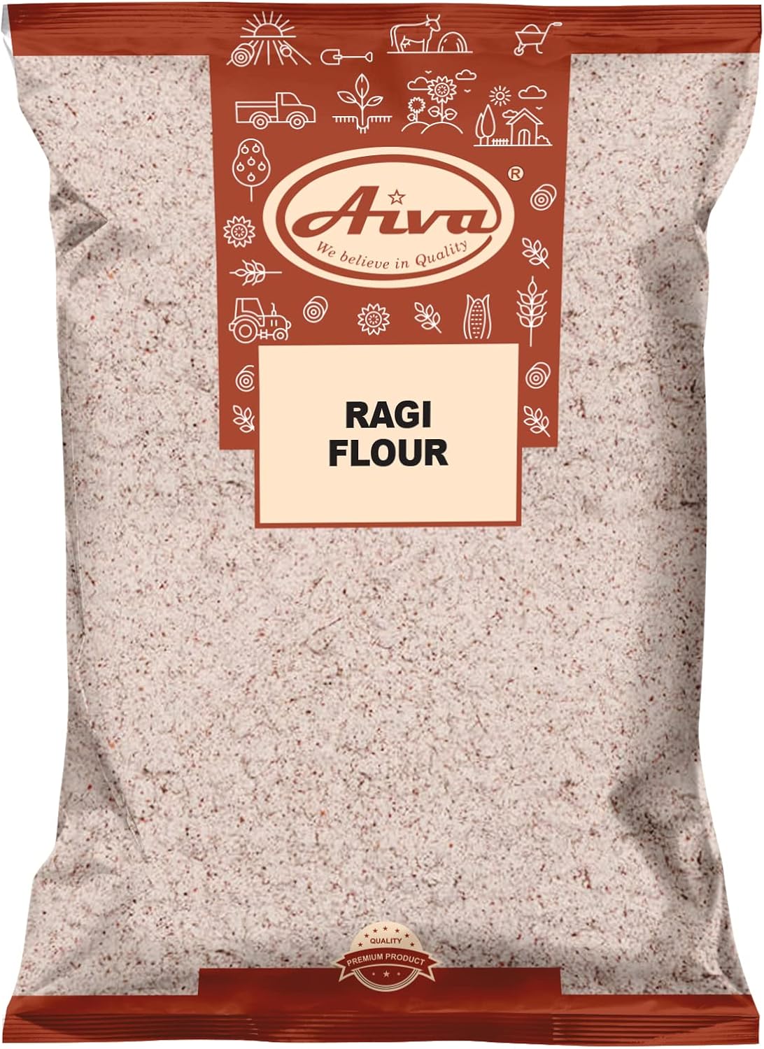 Aiva Finger Millet Flour | Ragi Flour (4 LB) – Stone-Ground Whole Grain Flour for Baking, Cooking, and Traditional Recipes