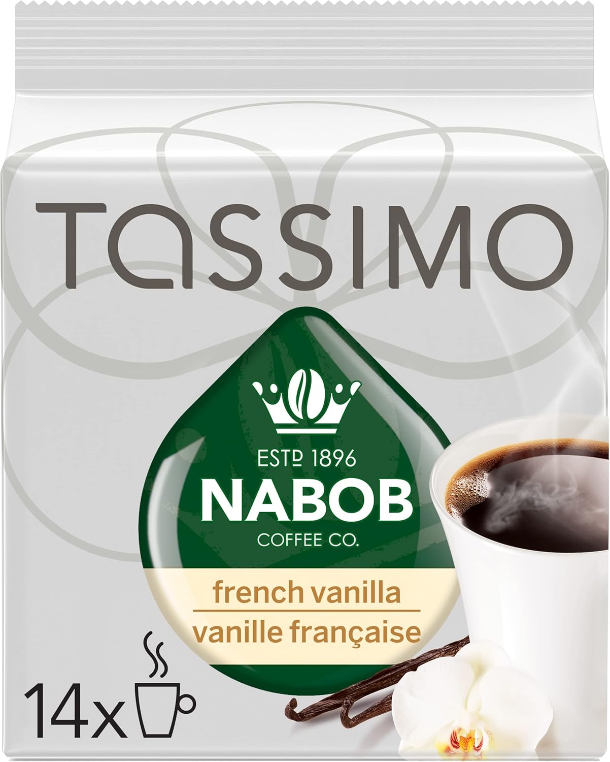 Nabob Cafe Collection French Vanilla Coffee (Medium), 14-Count T-Discs for Tassimo Coffeemakers