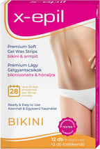 Gel Bikini Wax Strips for Body - 12pcs - Hypoallergenic, Ready-To-Use & Gentle Bikini Wax Strips For Smooth Skin Results - Effective Hair Removal at Home