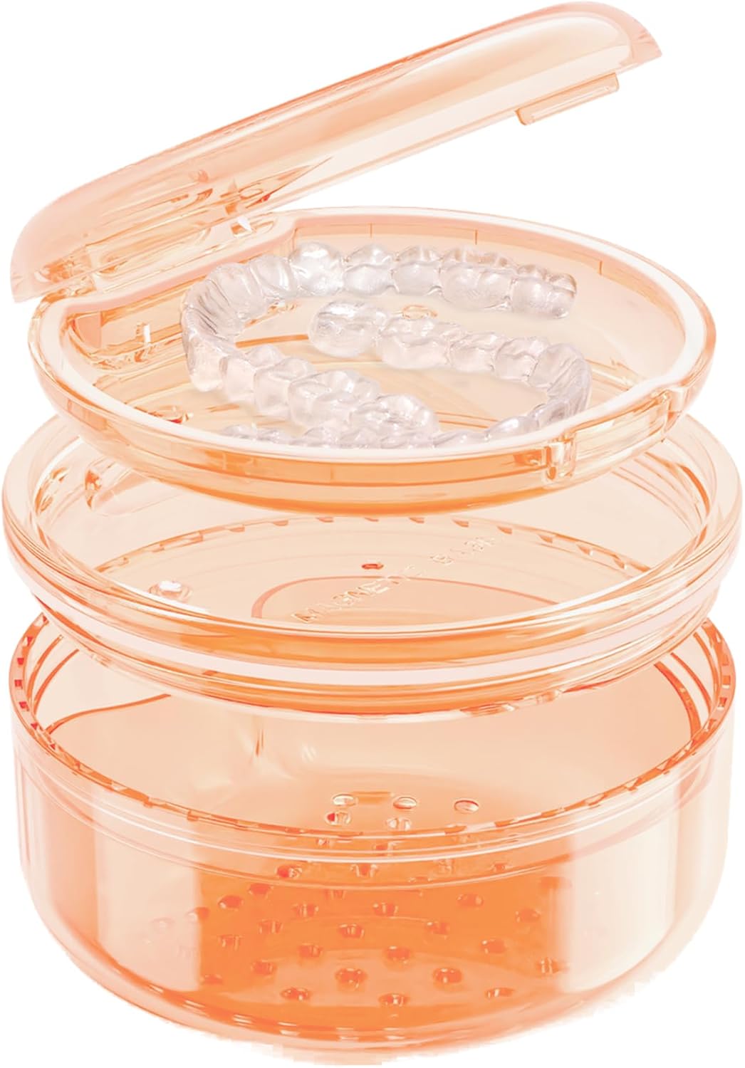 Denture Case Retainer Cleaning Case: 2 in 1 Retainer Case, No-Leak Denture Bath Box Cup, Complete Clean Care for Dentures, Clear Braces, Mouth Guard, Night Guard & Retainers