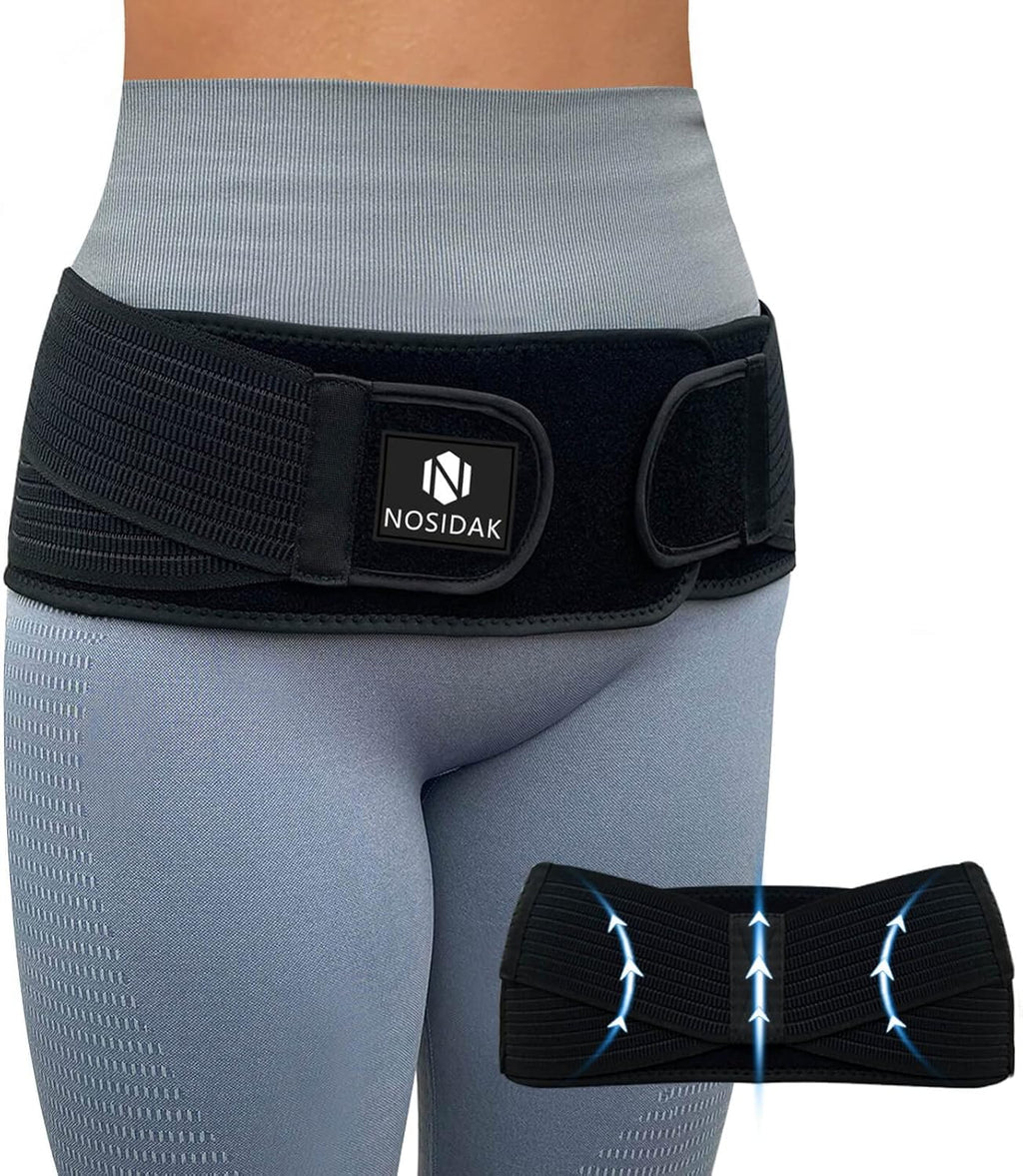 SI Belt - Sacroiliac Belt for Women and Men, SI Joint Pain Relief, Pelvis Support, Sciatic Nerve Brace, Lower Back Lumbar Hip Brace for Sciatic Pain Relief, Adjustable Pregnancy Support Band