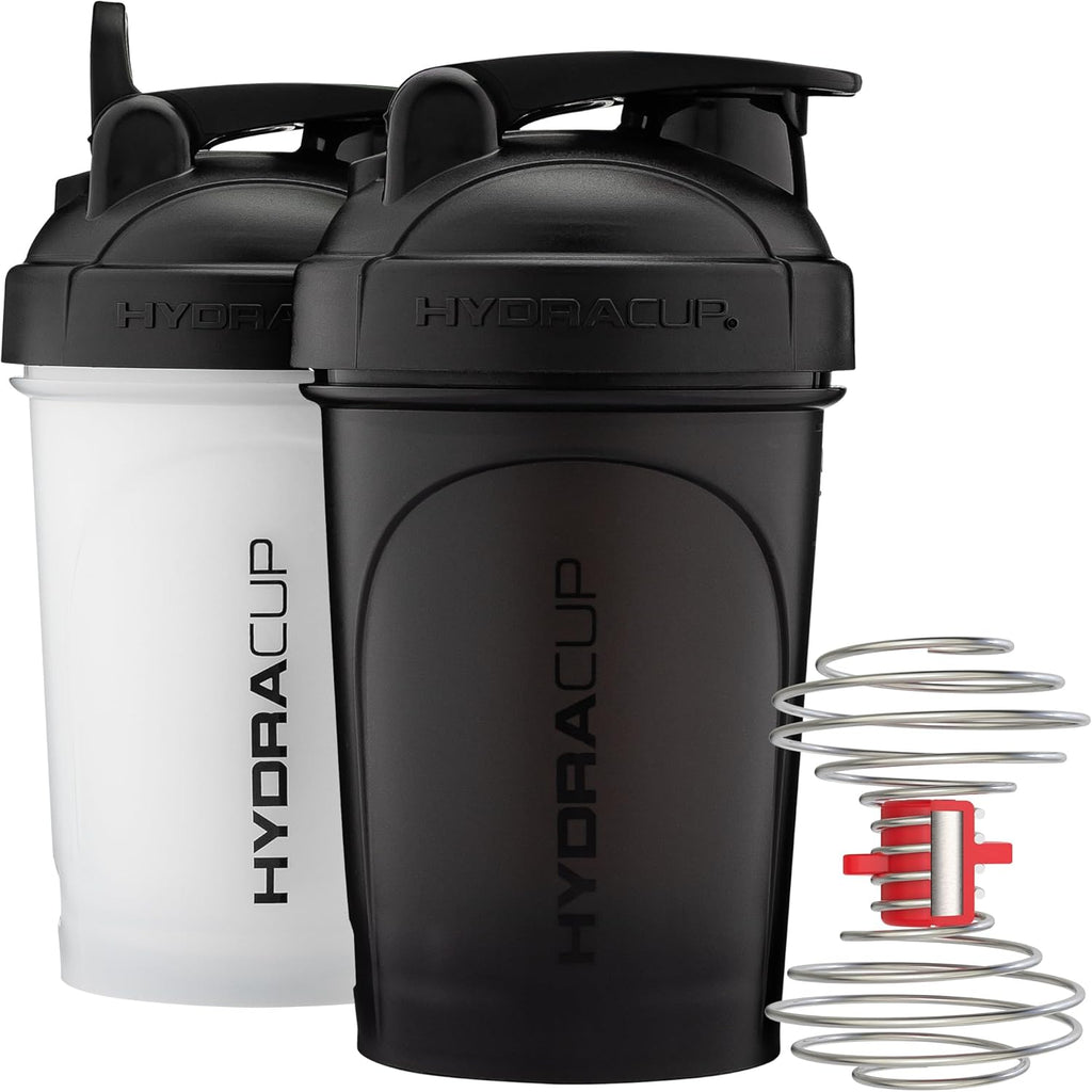 Hydra Cup - 2 Pack - 20oz Shaker Bottles | Protein Shaker Cups with Whisk Ball, Leak-Proof, Carry Handle | BPA-Free Gym Mixer for Protein Powder, Mixing Supplements