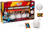 10 Large Jawbreakers On a Stick, Giant Candy Lollipops - Fruit Flavored, Retro Hard Candy Perfect for Parties, Gifts and Goody Bags, By 4YoreElves