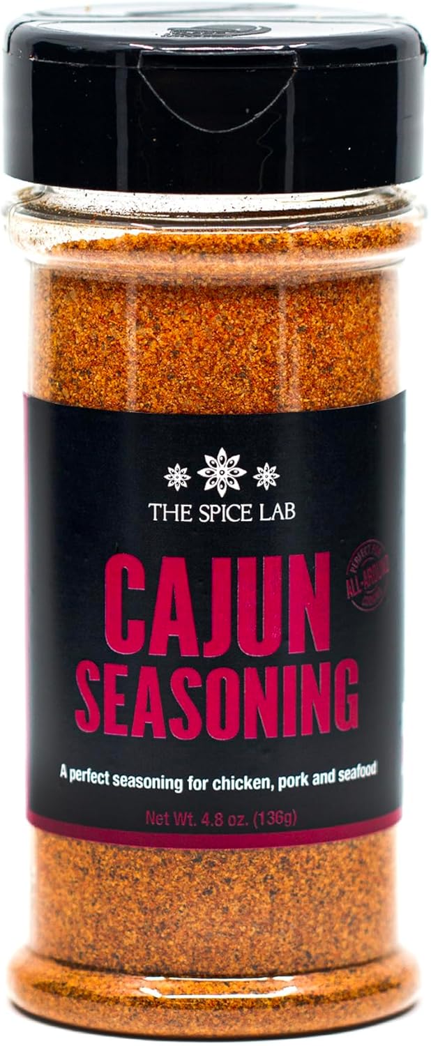 The Spice Lab Cajun Seasoning - Robust Gourmet Blend Cajun Powder Seasoning - Essential For Fish & Vegetables - The Definitive Mix to Infuse Southern Soul into Your Dishes - Hot Cajun Seasoning