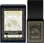 HOYNISE - Organic Pu erh Tea Loose Leaf - Chinese Yunnan Ancient Tree Puerh Tea - Fermented Ripe Puer Tea Loose Leaf - High Mountain Grown, 100g/3.5oz