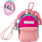 Asthma Inhaler Case,Inhaler Holder with Keychain, Small Travel Medication Organizer for Adults Kids,Spacer Bag with a Lanyard and a Keychain（Only Storage Bag） (Pink)