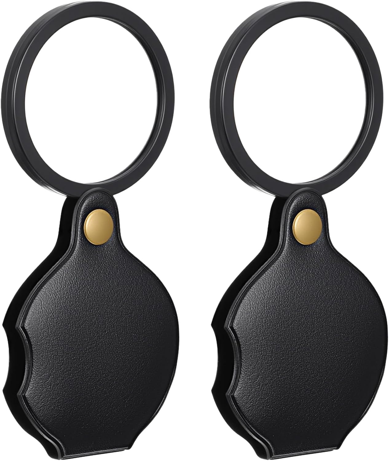 2 Pcs 20X Pocket Magnifying Glass Rotating Folding Magnifying Glass Portable Mini Magnifier for Seniors Reading Newspaper Book Close Work Exploring(Black)