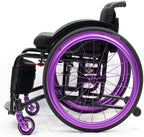 Lightweight Sports Foldable Mute Wheelchair All Terrain Aluminum,Adjustable Footrest Suitable for Teenagers, Adults, Seniors(Purple2,Seat Width 42cm/16.5in)