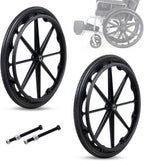 WORDFUN 2 Pcs Wheelchair Rear Wheel Replacement, 20" 22" 24" Non-Slip Solid Tires, Manual Wheelchair Accessory Rear Wheels, Non-Inflatable, Tire Replacement, Tires Wheels Assembly