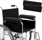 SPRING SEAON Wheelchair Armrest Covers (Pair) - Suede Velvet Memory Foam Accessories Pads for Wheelchair Arm Rest, Office Transport Chairs, Soft Support Cushion for Mobility Aids (Black)